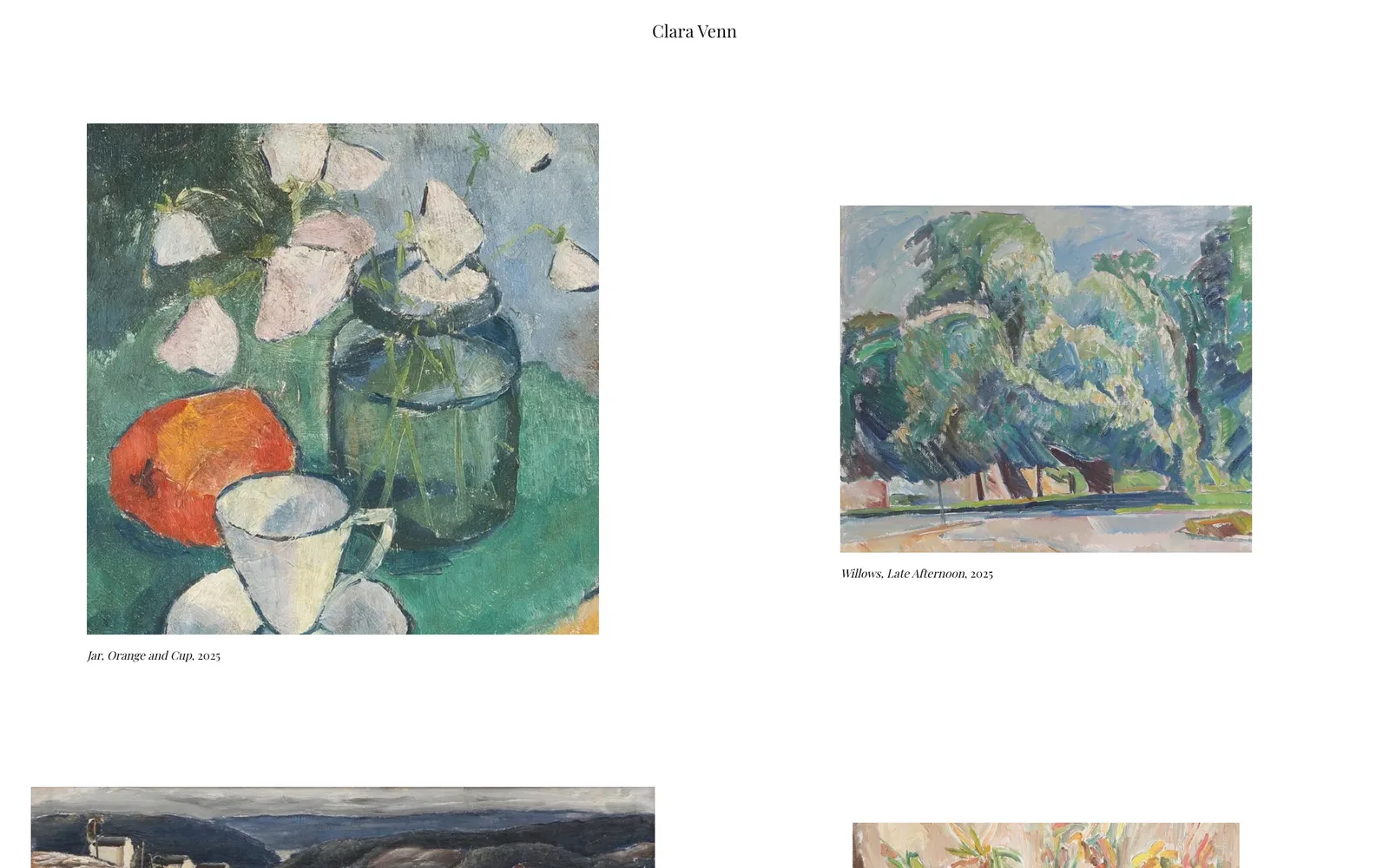 An artist's website in the Vera design